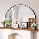 CIRCUMI Arched Wall Mirror, 48"x36" Black Arched Mirror with Tempered Glass, Metal Frame, Large Size for Entryway Table, Mantel, Living Room, Over Sink, Arch Mirror for Decor, Shatterproof & Crystal-Clear