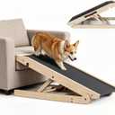 40" Dog Ramp for Couch & Low Bed Extra Wide 16 Non-Slip Walking Surface, Load 200 lbs, Adjustable Pet Ramp with 4" Top Platform for Small Senior Dogs Dachshund Corgi Dog Stairs Alternative