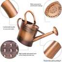 1 Gallon Metal Watering Can with Removable Spout, Nice Galvanized Steel Water Can with Embossed Design for Indoor and Outdoor Plants