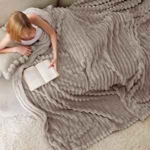Bedsure Mocha Meringue Fleece Blanket for Couch - GentleSoft Cozy Soft Blankets for Women, Cute Small Throws for Girls, 108x90 Inches