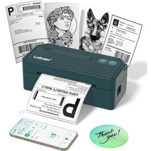 Labeer Bluetooth Thermal Label Printer, 4x6 Wireless Label Sticker Printer for Small Business, Office or Home, Compatible with iPhone, Android, Windows, Mac, Etsy, Amazon, Ebay, Shopify, UPS (Cyan)