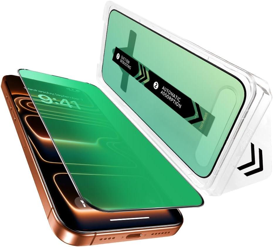 Ivachell 2 Pack for iPhone 17 Air Privacy Screen Protector Tempered Glass for iPhone 17 Air 6.6inch Anti-Spy Private Glass Film Anti-Blue Light No Bubble Anti-Scratch Gradient Green