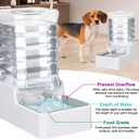 Dog Cat Water Dispenser: 8L White Upgraded Gravity Feeder with Stainless Steel Bowl - BPA-Free Large Capacity for Medium/Large Pets - Indoor & Outdoor Use