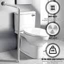 Zonon 1 Pack Wall to Floor Safety Grab Bar Stainless Steel Shower Grab Bars for Bathroom Wet Areas Disabled Elderly Pregnant Women (L Style)