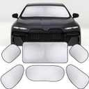 Six Piece Car Window Glass Sunshade Kit, Reflective Interior Privacy Protection Sunscreen Heat Shield, Modification Replacement Parts, Universal for Most Cars, Trucks, SUVs (Silver)