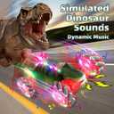 Dinosaur Remote Control Car, 2.4Ghz 4WD RC Cars with Dinosaur Sounds & Light Music, Gravity Gesture Sensing Remote Control Monster Truck Kids Toys, RC Stunt Twist Car Toys for Ages 4 5 6 7 8-13yr