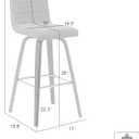 Vienna Modern Counter Height Swivel Bar Stool with Vintage Black Upholstered Seat and Walnut Finished Wood Frame Set of 3, 26" Seat Height