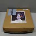 Juegoal Lighted Christmas Decorations, 3.5FT Outdoor 3D Collapsible White Snowman with Built-in LED Lights, Pre-Lit Pop Up Xmas Snowman, Light Up for Holiday New Year Winter Garden Decor