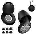 Reusable Soft Silicone Ear Plugs Dorm Noise Cancelling Earplugs for Sleeping 41dB Reduction｜Sleep No Ear Pain for Snoring Side Sleepers&Airplanes Travel Concerts Noises Reduction Earplugs (Black)