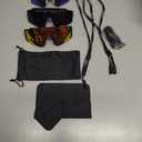 Polarized Sport Sunglasses for Men and Women, Lightweight TR90 Sun Glasses with UV Protection for Cycling Running (A1 Black/Ice Blue/Orange)