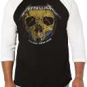 Metallica Mens Metallica Now That We're Dead Raglan Baseball JerseyT-Shirt (Large, Black/White)