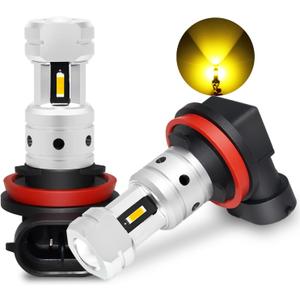 PHINLION H8 H11 LED Yellow Fog Light Bulbs, 3800 Lumens Super Bright H11LL H16 LED Bulb Replacement for Car Truck DRL and Fog Lights, 3000K Golden Yellow