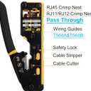 Solsop Pass Through RJ45 Crimp Tool Kit Ethernet Crimper CAT5 Cat5e Cat6 Crimping Tool Kit