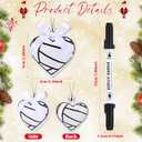 Jenaai 15 Pcs Ball Ornaments for Christmas Tree Heart Shape Sports Ornament Ball with Marker Pen Xmas Tree Hanging Decorations Gift Keepsake for DIY Craft Team Player Sports Holiday (Volleyball)