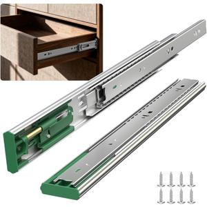 homdiy 6 Pairs Soft Close Drawer Slides 22 Inch Side Mount Heavy Duty Dresser Cabinet Rails Metal Ball Bearing and Full Extension Kitchen Cabinet Drawer Runners 100 LB Capacity
