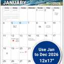 CRANBURY Large Wall Calendar 2026 12x17", Big Grid Calendar, 12 Months Jan-Dec 2026, Artwork Designs, Includes Planner Stickers (Impressions)