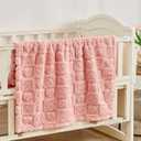 Yurhap Fleece Baby Blanket Heart Checkered Blanket, Ultra Soft Cozy Baby Blankets for Girls Boys, Fluffy Infant Toddler Newborn Receiving Blankets for Crib Stroller 30x40 (Dark Pink)