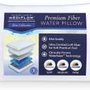Water Pillow - Elite Collection, Fiber Pillow. Orthopedic Pillow for Neck Pain Relief, Adjustable Water Pillow for Sleeping. (Single Pillow), White