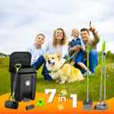 20L Dog Poop Trash Can Outside, Dog Waste Container with Pooper Scooper | Foot-pedal lid, removable inner bucket, metal rake, shovel & dustpan, bone bag dispenser with 5 waste bag rolls for yard.