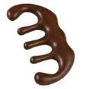 2 x 100% Natural Handmade Pure wood Five-tooth meridians comb portable gold wire sandalwood comb large wide tooth head scalp meridians scraping massage comb Wooden Comb for Men and Women