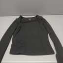 Trendy Queen Womens Long Sleeve Shirts Going Out Tops Square Neck Crop Workout Tops (Medium, Black)