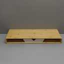 Homerays Monitor Stand with Drawer, Exquisite Computer Monitor Stand for Desk, Ergonomic Wood Monitor Stand Riser for Computer,Laptop,Printer,TV,Bamboo,White