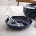 Y YHY Pasta Bowls, 30oz Soup Bowls Salad Bowls Large Serving Bowl Porcelain Pasta Plates Wide and Shallow Bowls Set of 6 Microwave Dishwasher Safe, Blue