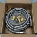 PLUMBERMASTER Dishwasher Installation Kit, 6ft Water Supply Line with with 3/8" x 3/8" Compression,3-Prong Straight Power Cord, Elbow Connectors&Adapters,Braided Stainless Steel Dishwasher hose Kit (72in)