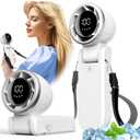 Portable Handheld Turbo Fan, 100 Gear Wind, 3-IN-1 Foldable Personal Handheld Mini Fan with Air Turbo Cooling, 3600mAh Battery Operated Fans Rechargeable for Travel Working Outdoor Activities (White)