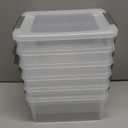 Citylife 6 Packs Small Storage Bins with Lids 3.2 QT Plastic Storage Containers for Organizing Stackable Clear Storage Boxes