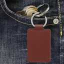 10 Pcs Rectangular PU Leather Key Fob with Ring Blank Keychain Holder Ornaments Laser Engraving Key Tags Leather Key Chain Charms Pendants Stamping Key Chains Leather Craft Keychain Blanks Brown, 8.5 x 4cm