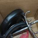 KKTONER PU Leather Modern Rolling Stool with Low Back Height Adjustable Work Salon Drafting Swivel Task Chair with Footrest (Black)