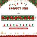 OTOSTAR Black and White Buffalo Check Plaid Holly Christmas Flowers Table Runner, Xmas Seasonal Winter Holiday Kitchen Dining Table Decoration for Home Party Decor 13x108 Inch