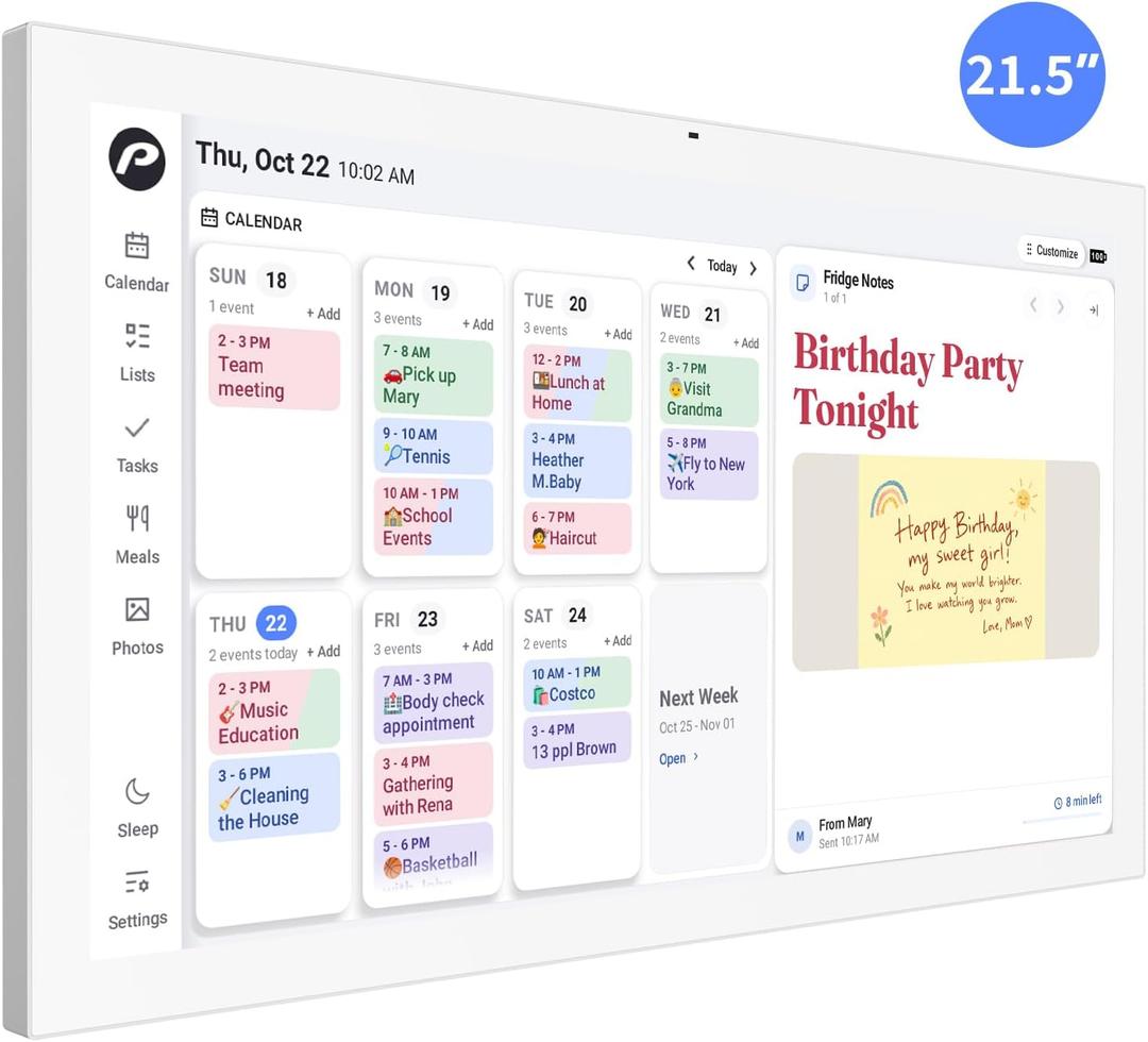 Pronext Digital Calendar, 21.5" Wall Planner & Chore Chart, Event Planner