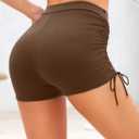 Yonique Women Swim Shorts High Waisted Swimsuit Shorts Tummy Control Bathing Suit Bottom Plus Size Boyshorts (Brown, XL)