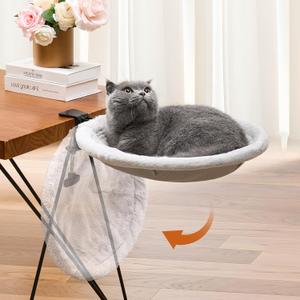 Cat Desk Bed for Remote Workers, Gamers, and Office Staff - 90 Foldable, Quality Sturdy Desk cat Bed for Indoor Cats, Comfortable Kitty Beds for Desk use, Supports up to 40lbs