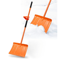 Heavy Duty Snow Shovel for Driveway 67 Inch Snow Shovel with Ergonomic LaborSaving Handle Tool, Snow Removal with Large Scoop Shovel for Outdoor Car Yard, Orange