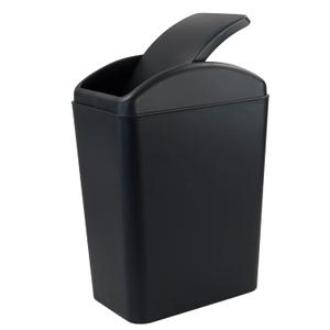 4.5 Gallon Plastic Swing-Top Trash Can, Garbage Can with Swing Lid, Black