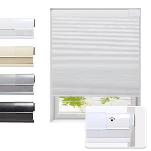 Tonature No Drill Cellular Shades for Indoor Windows, Thermal Insulating & Noise Reducing Honeycomb Blinds, Free Stop Cordless Blackout Shades, White,72 1/2" W x 64" H