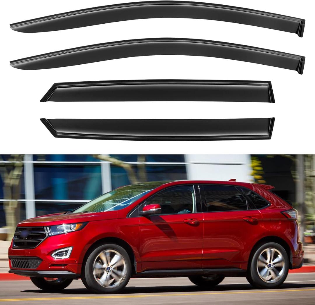 Window Visors Rain Guards Shield for 2015-2025 Ford Edge, Out-Channel Window Vent Wind Deflectors Visors Shades for 15-25 Edge