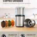 SHARDOR Electric Coffee Grinder Herb Blade Grinder Spices Grinder with 2 Removable Stainless Steel Bowls, Silver