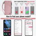 Defencase Compatible with Galaxy S21 FE 5G Case Wallet with RFID Blocking Card Holder for Women Men, PU Leather Magnetic Snap Flip Zipper Strap Phone Case Fit for Samsung Galaxy S21 FE 5G, Rose Pink