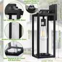 FILIYANO 16 inch Dusk to Dawn Outdoor Wall Light - 2 Pack Exterior Waterproof Outside Lighting, Modern Porch Sconces, Wall Mounted Fixtures, Industrial Anti-Rust Matte Black Lantern for Front Door