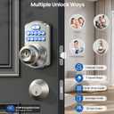 Veise Keypad Door Knob Lock, Keyless Entry Digital Lock with Handle, Electronic Smart Knob for Front Door & Bedroom, Easy Install, Auto Lock, Passage Mode, Anti-Peeping Password, Satin Nickel