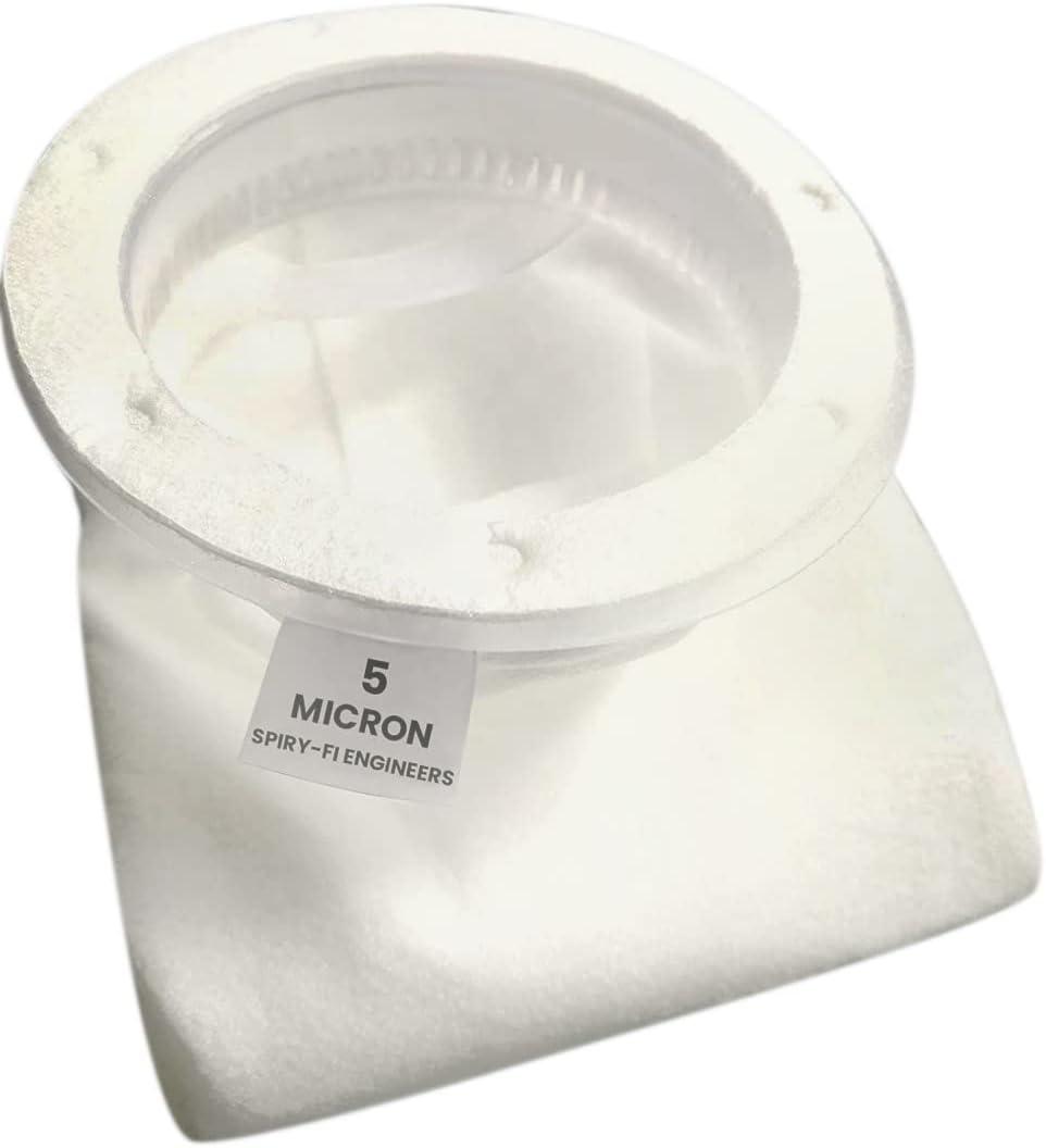 SPIRY-FI 5 Micron Water Filter Bag 4" x 20" Polypropylene Filter Sock Replacement Bag for Tap Water Filtration, Drinking Water Purifier, Chemical, Aquarium, Pond, Industrial Filtration - Pack of 1