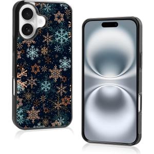 Cool Colorful Christmas Snowflake Phone Case: Winter Non-Slip Design Compatible with iPhone 16 Case for Women & Men16