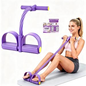 Foot Pedal Resistance Bands with Handles, Multifunction Elastic Yoga Exercise Bands, Home Gym Fitness Equipment for Women & Men to Tone Abs, Core, Legs, Arms, Waist