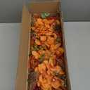 DILATATA Flower Arrangement with Wooden Vase 14" Artificial Flowers in Pot - Fake Flowers Roses Peonies Hydrangeas in Wooden Vase Potted Flower Centerpieces for Table Decor Living Room - Dried Orange