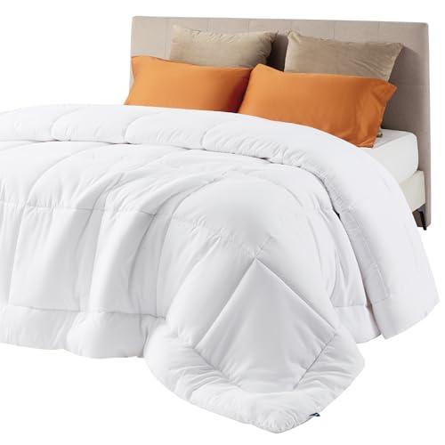 Bedsure Comforter Duvet Insert - Quilted Comforters Full Size, All Season Duvet, GentleSoft Down Alternative Bedding Blanket, with 8 Tabs, Gifts for Women/Men, White, Full 86 x 82 Inches