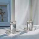 11pcs Taper Candle Holders, Glass Crystal Candlestick Holders Bulk, Clear Candle Holders for Dining Table Centerpiece